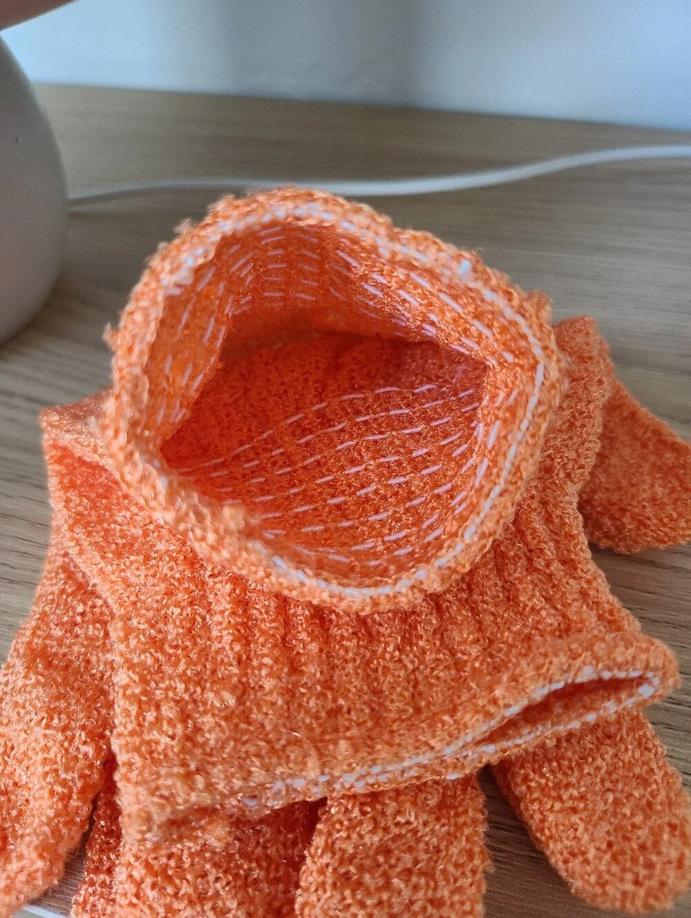 Textured Exfoliating Gloves, Orange Spa Gloves, Self Care, Home Spa